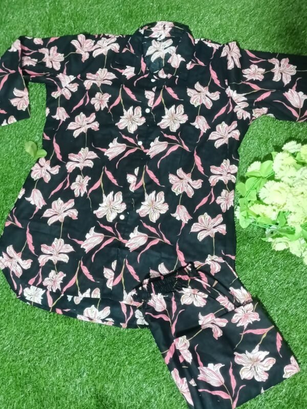 Floral Black Co-Ord Set For Women