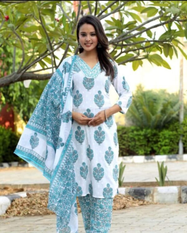 Cotton Straight Kurta Set - Image 2